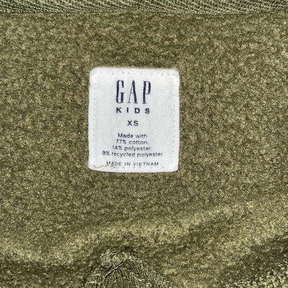 GAP- Youth -XS Army Green pull on Hoodie with Tan GAP Graphics - Picture 4 of 5